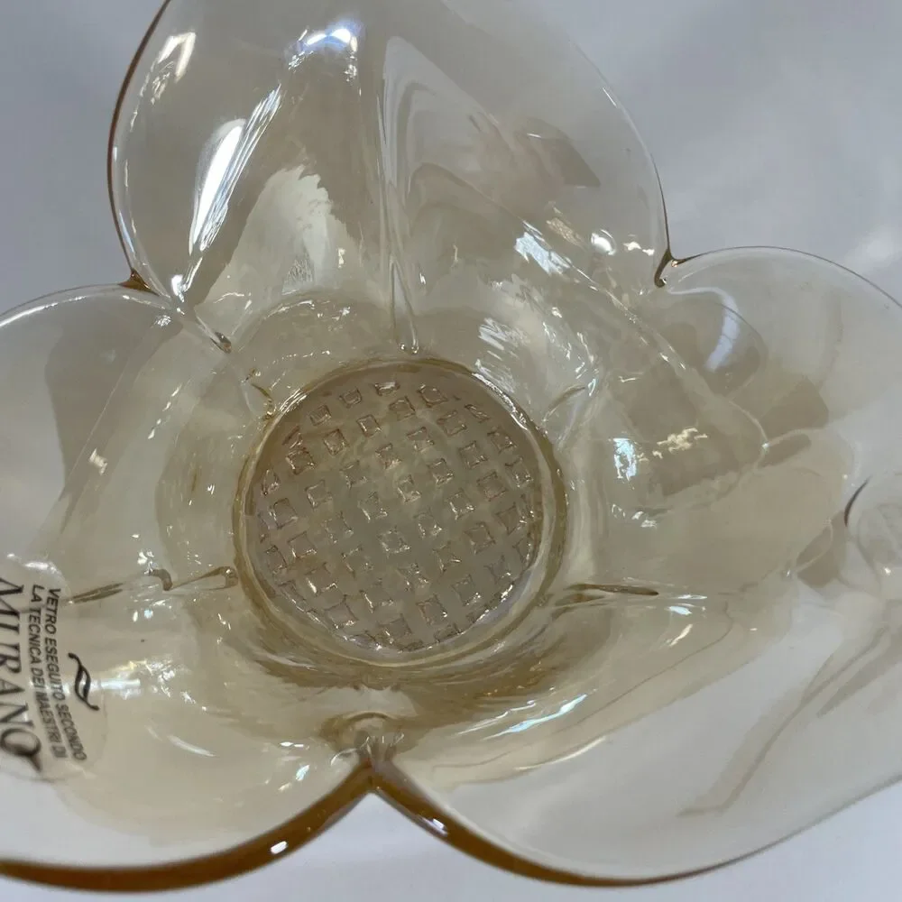 Vintage Art Glass Lilly Bowl Murano Brand